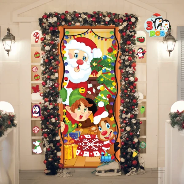Joyin Christmas Door Cover With Window Clings 8 Joyin Christmas Door Cover With Window Clings - Image 6