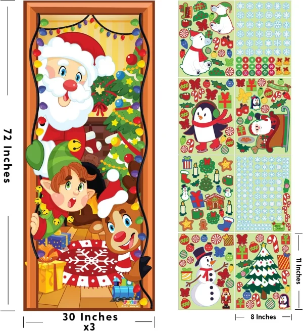 Joyin Christmas Door Cover With Window Clings 4 Joyin Christmas Door Cover With Window Clings - Image 2