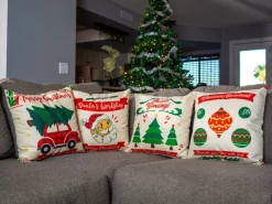 Joyin 4pcs Rustic Farmhouse Christmas Pillow Covers 18x18in