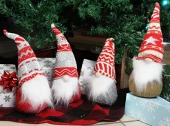 Joyin 4pcs Red And Grey Plush Swedish Santa