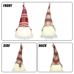 Joyin Christmas Red And Grey Light Up Swedish Santa Plush Gnome -Christmas Ornaments Sales Store Christmas Light Gnome Swedish Santa Tomte Hanging Ornaments 4 result 600x600 1