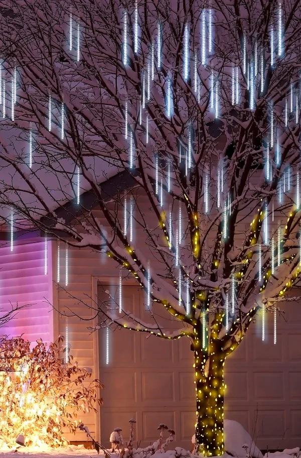Joiedomi 8 Tubes (12in) White Icicle String Meteor Shower Christmas Lights 7 Joiedomi 8 Tubes (12in) White Icicle String Meteor Shower Christmas Lights - Image 5