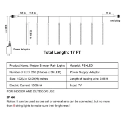 Joiedomi 8 Tubes (12in) White Icicle String Meteor Shower Christmas Lights 10 Joiedomi 8 Tubes (12in) White Icicle String Meteor Shower Christmas Lights -Christmas Ornaments Sales Store Christmas Meteor Shower Icicle String Lights 6 result 600x600 1