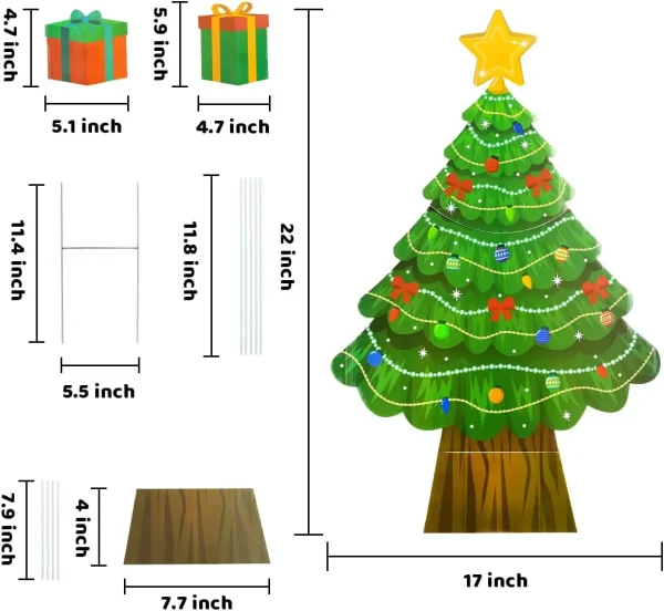 Joyin Christmas Tree Design Outdoor Yard Signs 22in 7 Joyin Christmas Tree Design Outdoor Yard Signs 22in - Image 5