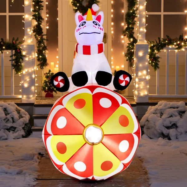 Joiedomi 6ft Christmas Unicorn With Ornaments LED Inflatable Yard Decor 6 Joiedomi 6ft Christmas Unicorn With Ornaments LED Inflatable Yard Decor - Image 4