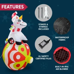Joiedomi 6ft Christmas Unicorn With Ornaments LED Inflatable Yard Decor 13 Joiedomi 6ft Christmas Unicorn With Ornaments LED Inflatable Yard Decor -Christmas Ornaments Sales Store Christmas Unicorn with Ornaments 6ft 3 600x600 1