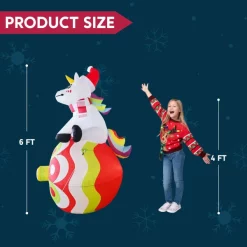 Joiedomi 6ft Christmas Unicorn With Ornaments LED Inflatable Yard Decor 12 Joiedomi 6ft Christmas Unicorn With Ornaments LED Inflatable Yard Decor -Christmas Ornaments Sales Store Christmas Unicorn with Ornaments 6ft 6 600x600 1