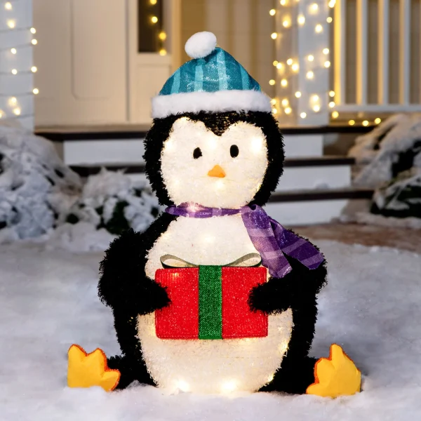 Joiedomi Collapsible LED Light Up Penguin Decoration 30in 3 Joiedomi Collapsible LED Light Up Penguin Decoration 30in