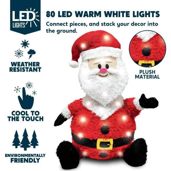 Joiedomi Collapsible LED Light Up Santa Decoration 30in 4 Joiedomi Collapsible LED Light Up Santa Decoration 30in - Image 2
