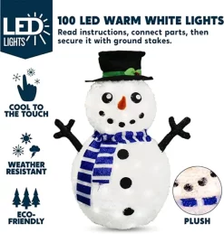 Joiedomi 3ft 100 LED Collapsible Snowman Yard Decoration Lighted -Christmas Ornaments Sales Store Collapsible Snowman LED Yard Light 3ft 2 600x630 1