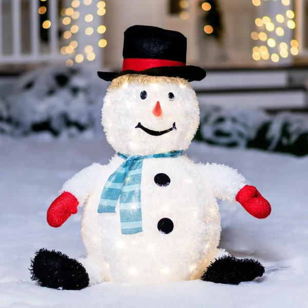 Joiedomi Collapsible LED Light Up Snowman Decoration 30in 3 Joiedomi Collapsible LED Light Up Snowman Decoration 30in