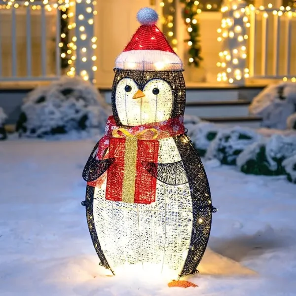 Joiedomi Light Up Penguin Christmas Decoration 3ft 4 Joiedomi Light Up Penguin Christmas Decoration 3ft - Image 2