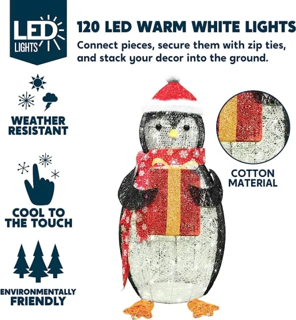 Joiedomi Light Up Penguin Christmas Decoration 3ft 5 Joiedomi Light Up Penguin Christmas Decoration 3ft - Image 3