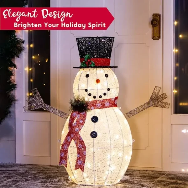 Joiedomi 3ft Cotton Snowman LED Yard Light 6 Joiedomi 3ft Cotton Snowman LED Yard Light - Image 4