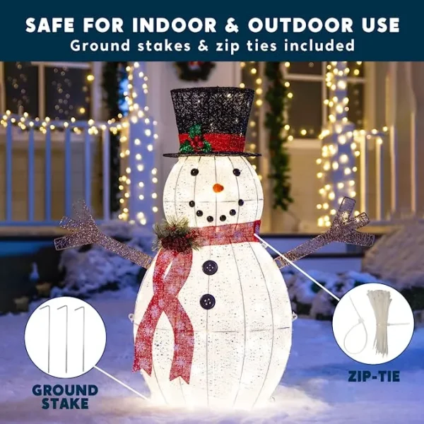 Joiedomi 3ft Cotton Snowman LED Yard Light 5 Joiedomi 3ft Cotton Snowman LED Yard Light - Image 3