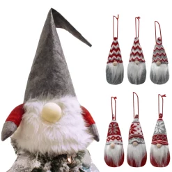 Joyin Gnome Christmas Tree Topper, 1 Pc + Gnome Ornaments Set Of 6