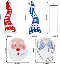 Joyin Snowman And Santa Christmas Yard Signs -Christmas Ornaments Sales Store Gnome and Santa Metal Yard Signs result 600x646 1