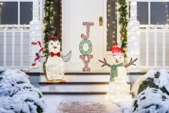 Joiedomi 80 LED Cotton Snowman With Christmas Hat 3.5ft -Christmas Ornaments Sales Store LED Yard Lights Cotton Snowman with Christmas Hat 3 6 1 600x400 1