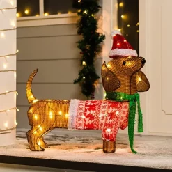 Joiedomi 2ft LED Dog Christmas Decoration -Christmas Ornaments Sales Store LED Yard Lights Tinsel Wiener Dog 2ft 2 600x600 1