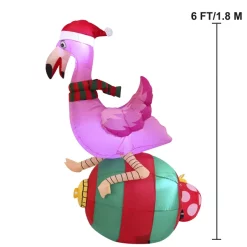 Joiedomi 6ft Christmas Inflatable Flamingo On Ornament -Christmas Ornaments Sales Store Large Flamingo on Ornament Inflatable 6ft 5 result 600x600 1