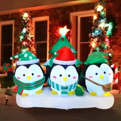 Joiedomi 6ft Penguin Christmas Gathering Inflatable