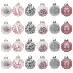 Joiedomi Plastic Clear Ball Ornaments With Filling - Pink