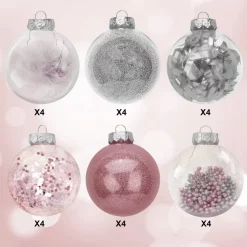 Joiedomi Plastic Clear Ball Ornaments With Filling - Pink 9 Joiedomi Plastic Clear Ball Ornaments With Filling - Pink -Christmas Ornaments Sales Store Plastic Clear Ball Ornaments with Filling Pink 3 result 600x600 1