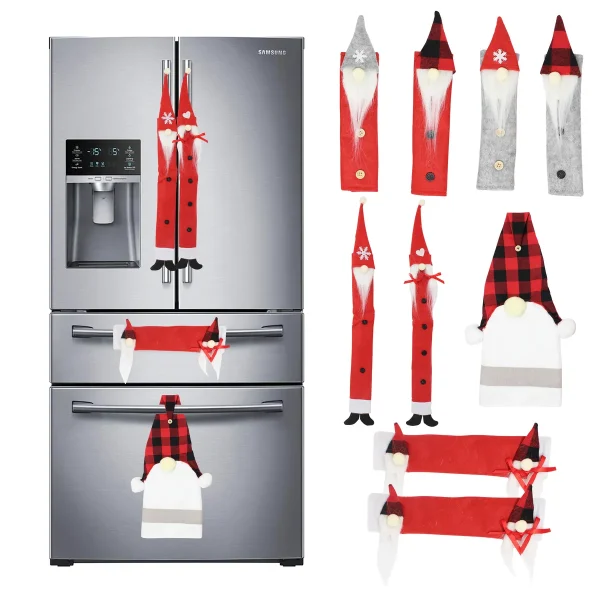 Joyin 9pcs Gnome Christmas Refrigerator Door Handle Covers 3 Joyin 9pcs Gnome Christmas Refrigerator Door Handle Covers