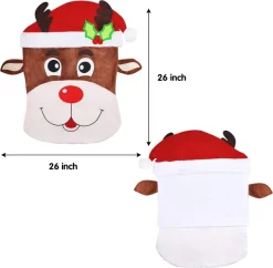 Joyin Santa & Dear Decorative Dining Room Chair Covers -Christmas Ornaments Sales Store Santa And Reindeer Dining Chair Slip Covers 5 result 600x587 1