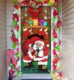 Joyin Santa With Gifts Christmas Door Cover 72in X 30in