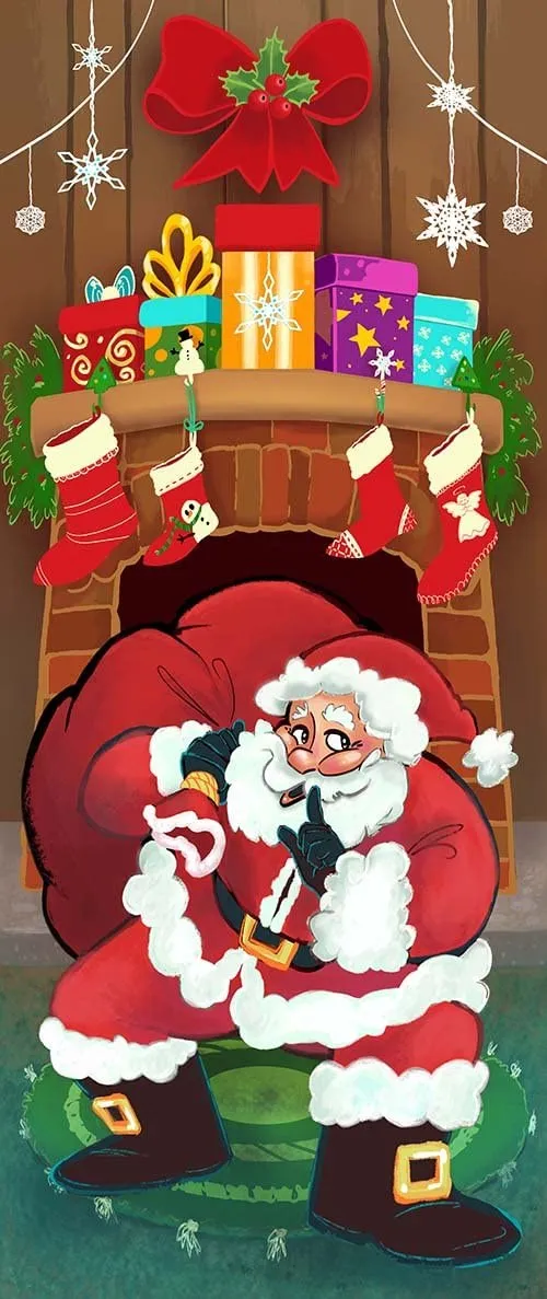 Joyin Santa With Gifts Christmas Door Cover 72in X 30in 5 Joyin Santa With Gifts Christmas Door Cover 72in X 30in - Image 3