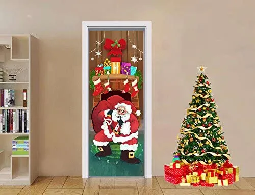Joyin Santa With Gifts Christmas Door Cover 72in X 30in 6 Joyin Santa With Gifts Christmas Door Cover 72in X 30in - Image 4
