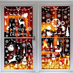Joyin 243pcs Christmas Snowflake Window Clings 8 Sheets