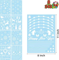 Joyin 243pcs Christmas Snowflake Window Clings 8 Sheets -Christmas Ornaments Sales Store Snowflakes Window Clings 243 Pcs 3 result 600x613 1
