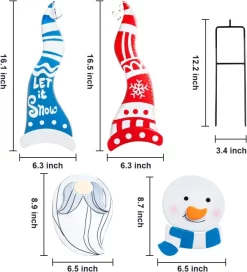 Joyin 2pcs Snowman And Gnome Metal Christmas Yard Signs With Stake -Christmas Ornaments Sales Store Snowman and Gnome Yard Sign 6 result 600x660 1