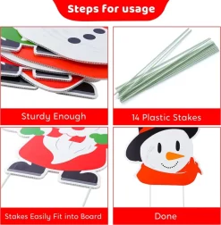 Joyin 5pcs Snowman And Gnomes Christmas Yard Signs Decor -Christmas Ornaments Sales Store Snowman and Gnome Yard Signs 5 Pack 5 result 600x611 1