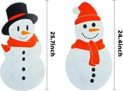Joyin 5pcs Snowman And Gnomes Christmas Yard Signs Decor -Christmas Ornaments Sales Store Snowman and Gnome Yard Signs 5 Pack 6 result 600x446 1