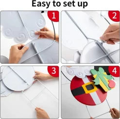 Joyin 2pcs Snowman And Santa With Circle Belly Metal Yard Signs -Christmas Ornaments Sales Store Snowman and Santa Garden Signs 3 result 600x595 1