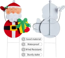 Joyin 2pcs Snowman And Santa With Circle Belly Metal Yard Signs -Christmas Ornaments Sales Store Snowman and Santa Garden Signs 5 result 600x538 1