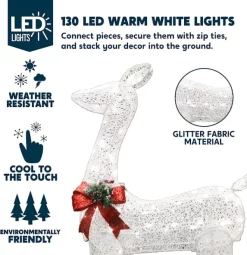 Joiedomi 130 LED Warm White Reindeer Yard Decorations -Christmas Ornaments Sales Store Tinsel Doe and Fawn LED Yard Lights 1 600x619 1
