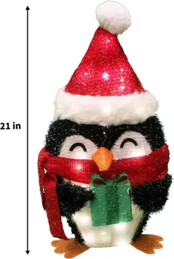 Joiedomi 80 LED Tinsel Penguin Christmas Yard Lights 21in -Christmas Ornaments Sales Store Tinsel Penguin LED Yard Light 21in 1 1 600x893 1