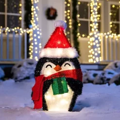 Joiedomi 80 LED Tinsel Penguin Christmas Yard Lights 21in -Christmas Ornaments Sales Store Tinsel Penguin LED Yard Light 21in 2 1 600x600 1