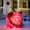 Joiedomi 80 LED Tinsel Pig Outdoor Yard Lights 21in