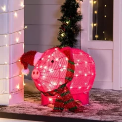 Joiedomi 80 LED Tinsel Pig Outdoor Yard Lights 21in -Christmas Ornaments Sales Store Tinsel Pig LED Yard Light 21in 3 600x600 1