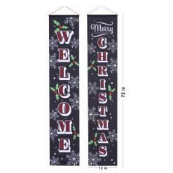 Joyin Welcome And Merry Christmas Front Porch Signs -Christmas Ornaments Sales Store Welcome and Merry Christmas Porch Hanging Sign 6 600x600 1
