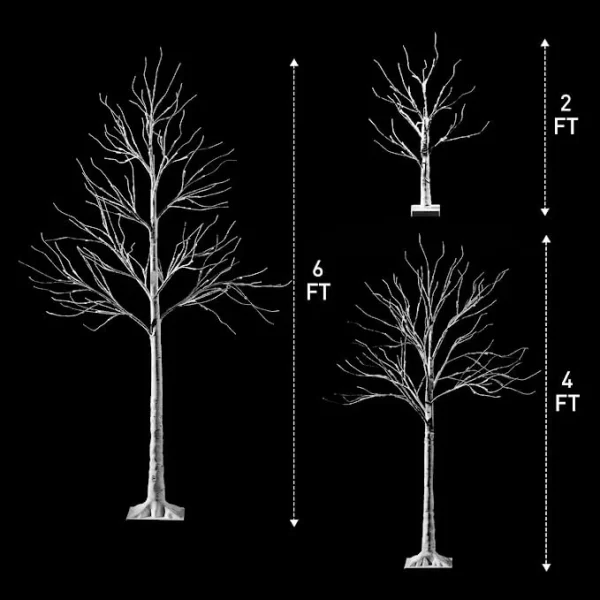 Joiedomi Christmas LED White Birch Tree Decoration 2ft 4ft And 6ft 4 Joiedomi Christmas LED White Birch Tree Decoration 2ft 4ft And 6ft - Image 2