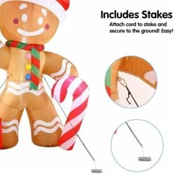 Joiedomi 8ft Christmas Inflatable Gingerbread Man Yard Décor -Christmas Ornaments Sales Store ginger 4 b9e63456 fde8 40af ad61 ece26d644645 600x600 1